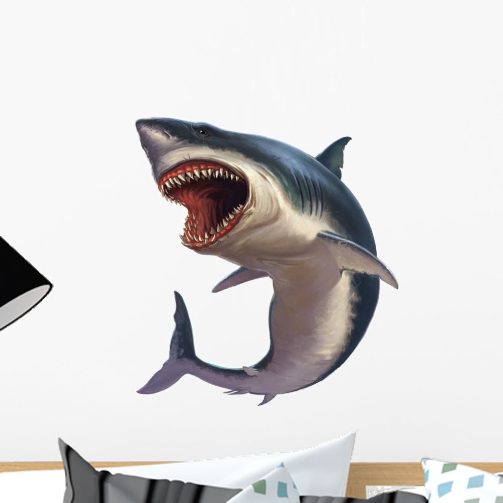 Акула с открытой пастью вид сбоку