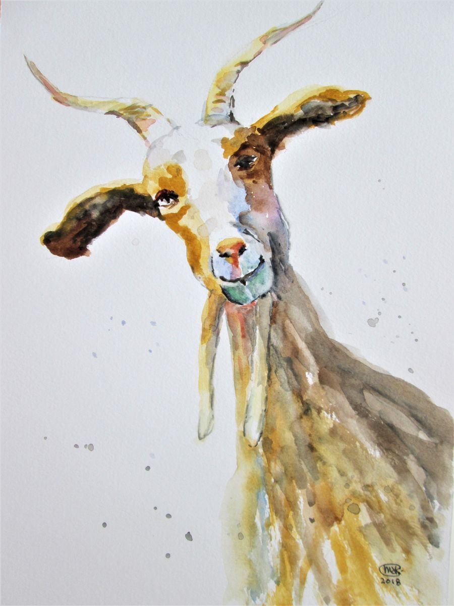 Козочка акварель