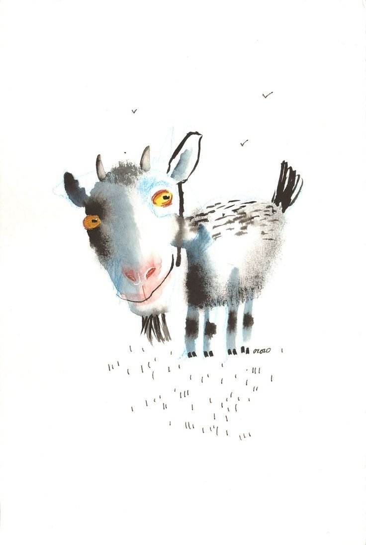 Козлик акварель