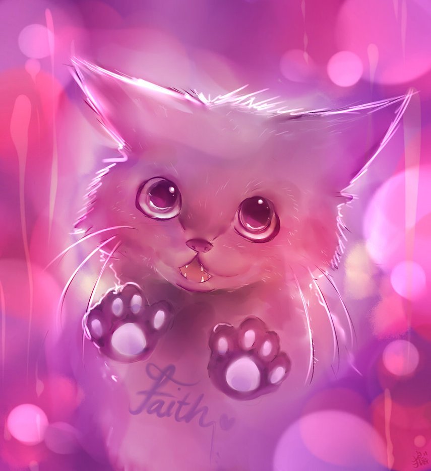 Картиночки. Розовый котенок. Розовая кошка. Милые котики. Розовая кошка арт.