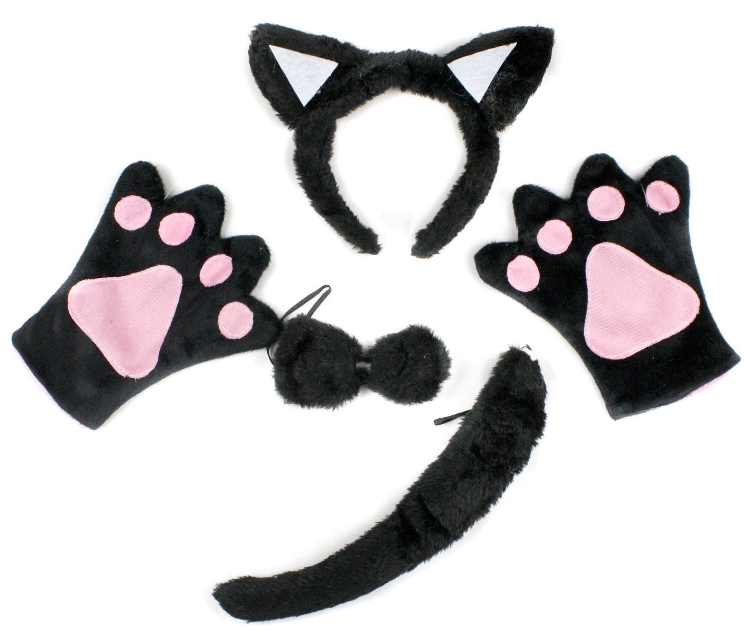 Уши лапы хвост кошки. Костюм кошки для девочки. Лапки для костюма кошки. Накладные кошачьи ушки. Перчатки для костюма кошки.