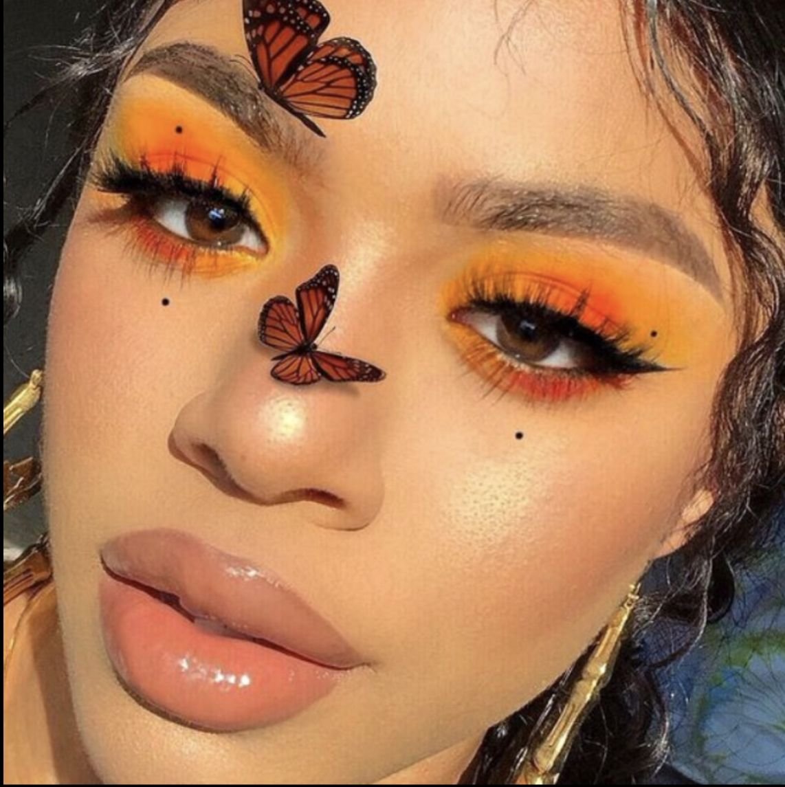Макияж бабочка на глазах