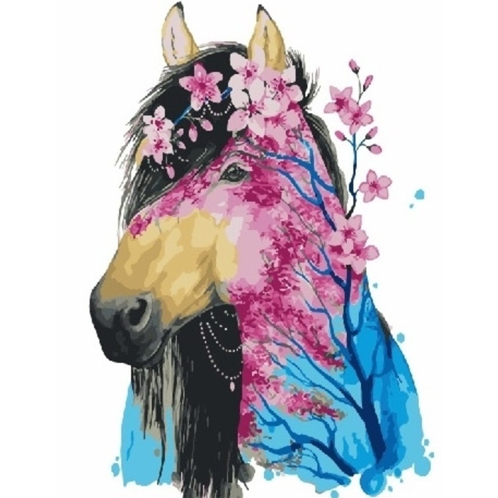 Лошадь рисунок цветной