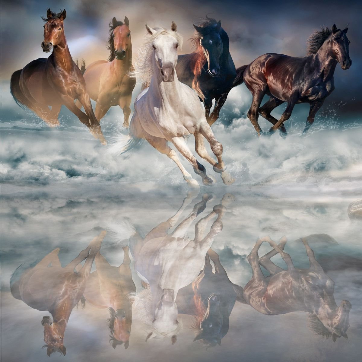 Бегущие кони живопись