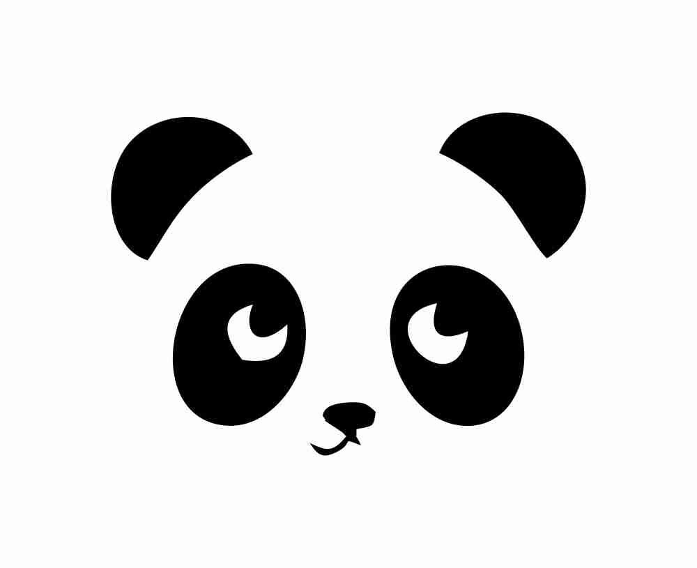 Маска панды на белом фоне