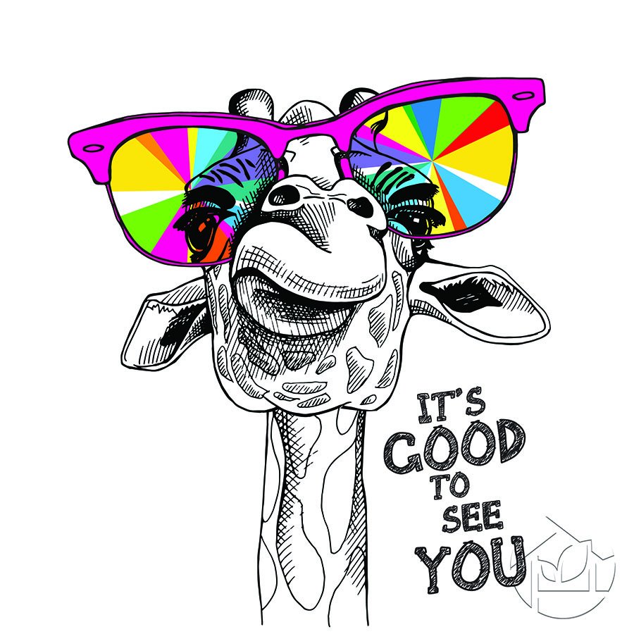 Постер Жираф в очках