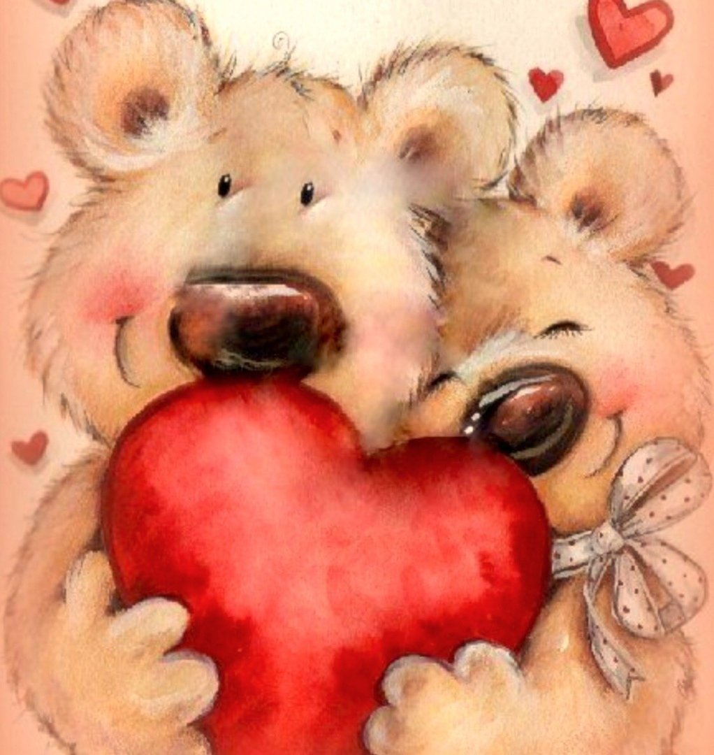 Медвежонок белый с сердечком вектор