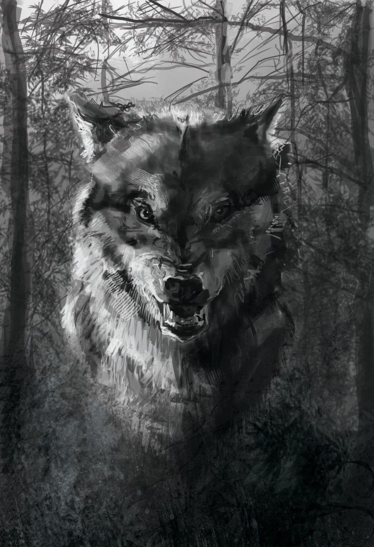 Волкособ черный оскал