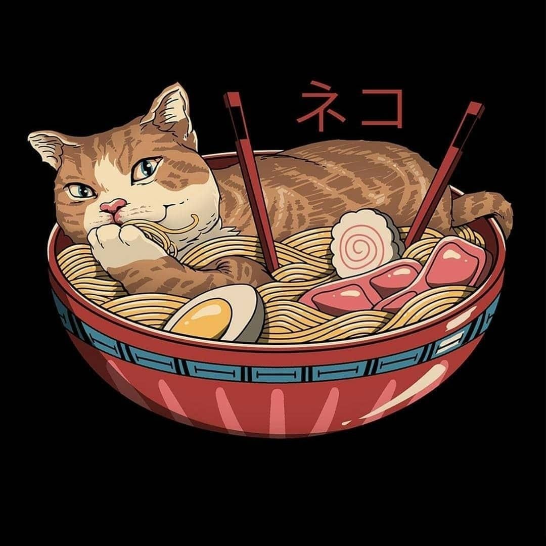 Японский кот арт