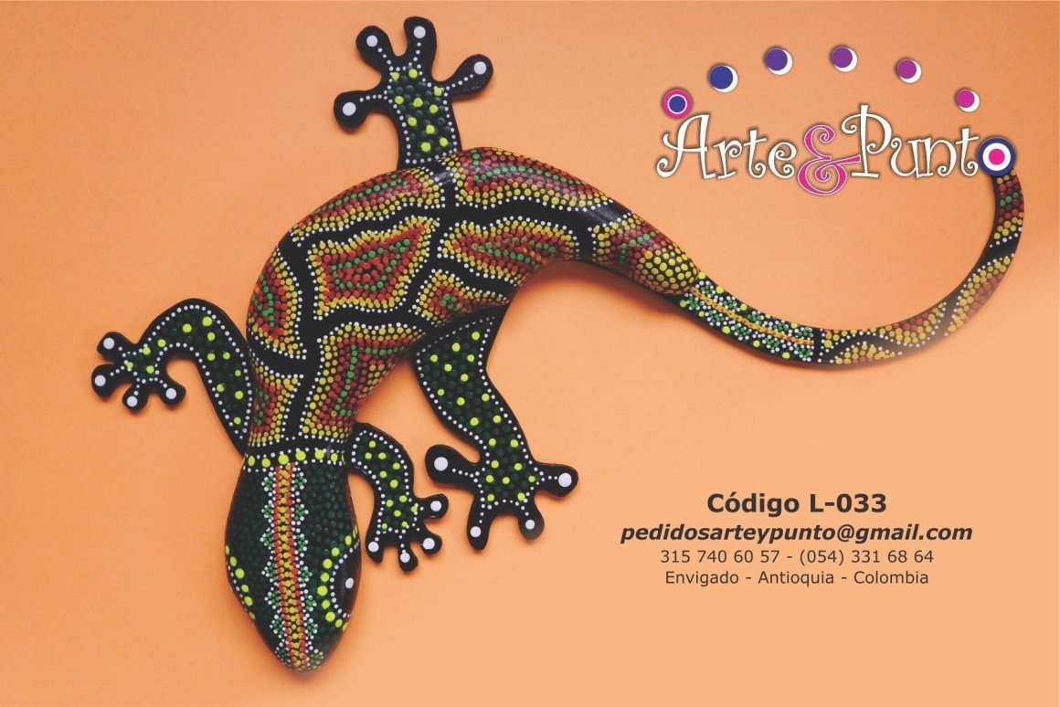 Точечная роспись ящерица