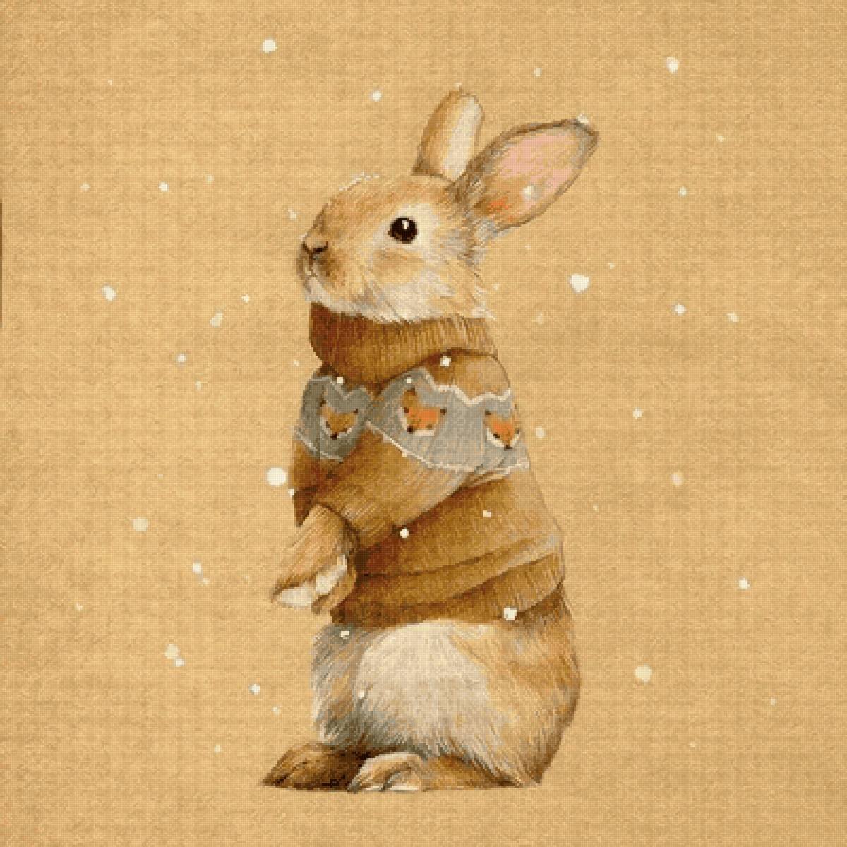 Новогодние картинки квадратные в стиле инстаграмма кролик