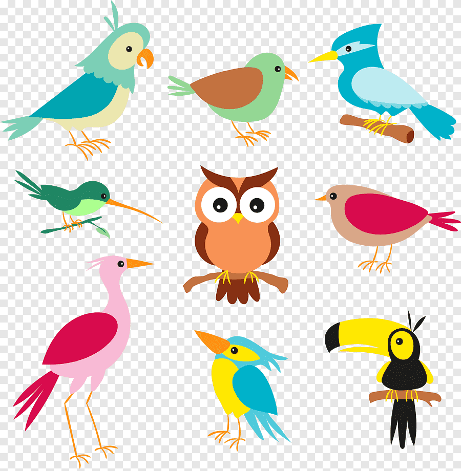 Птицы для вырезания цветные