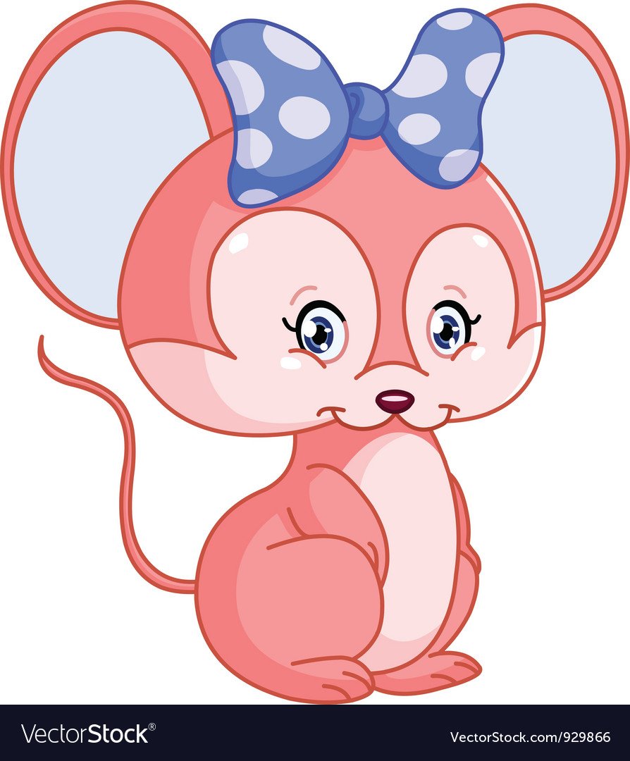 Мышка с бантиком мультяшка