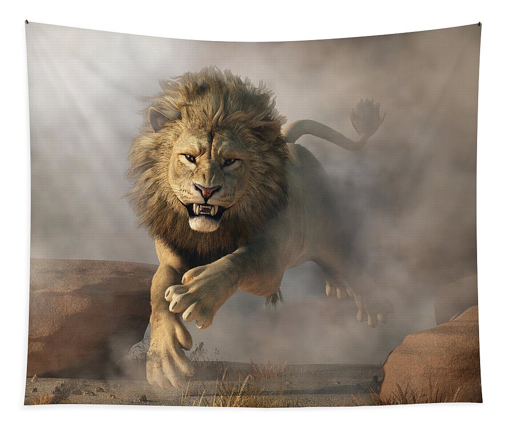 Лев прыгает