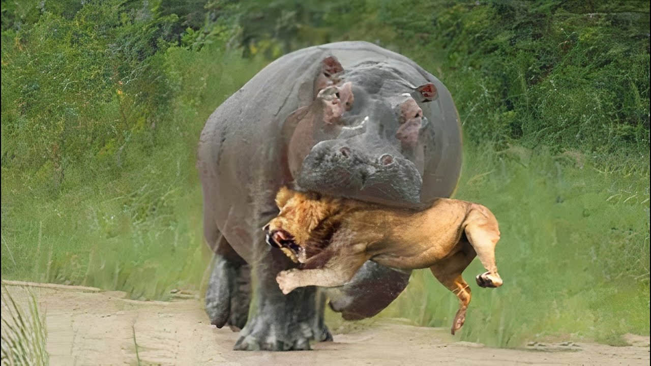 Схватки диких. Бегемот против крокодила носорога слона.