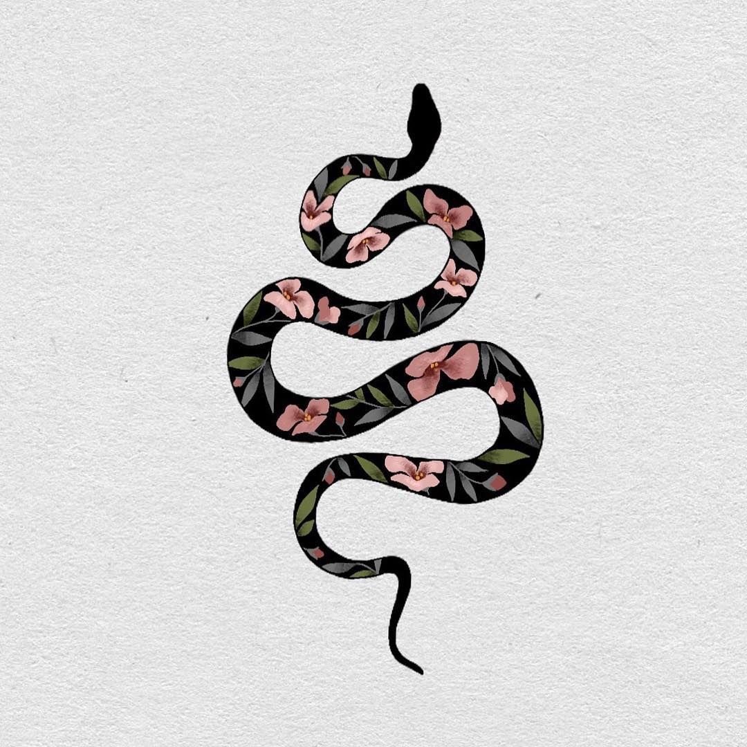 Тату змеи Минимализм