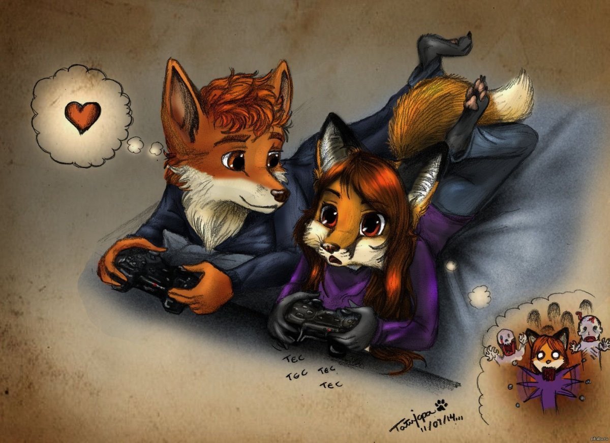 Фурри лисы любовь