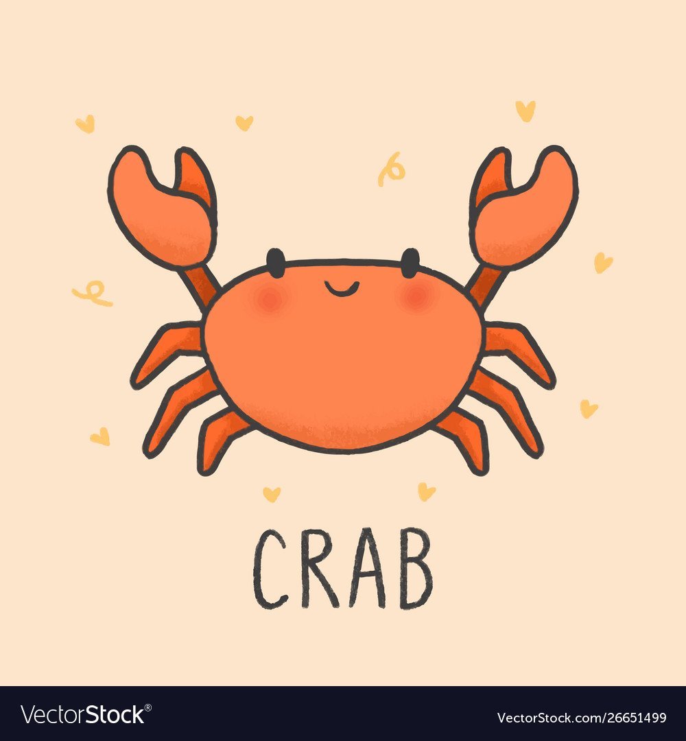 Крабик нарисованный милый