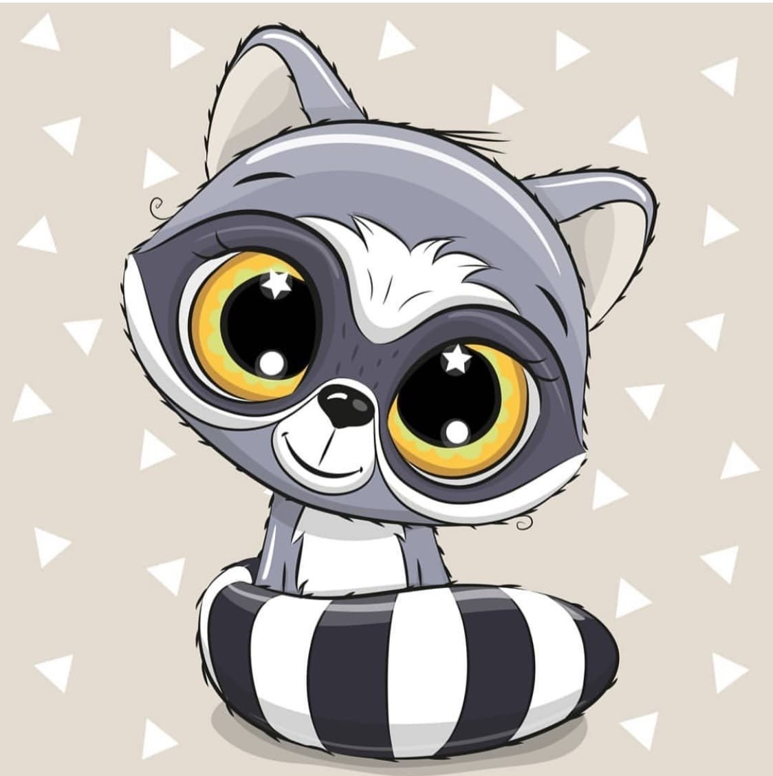 Милый енот мультяшный