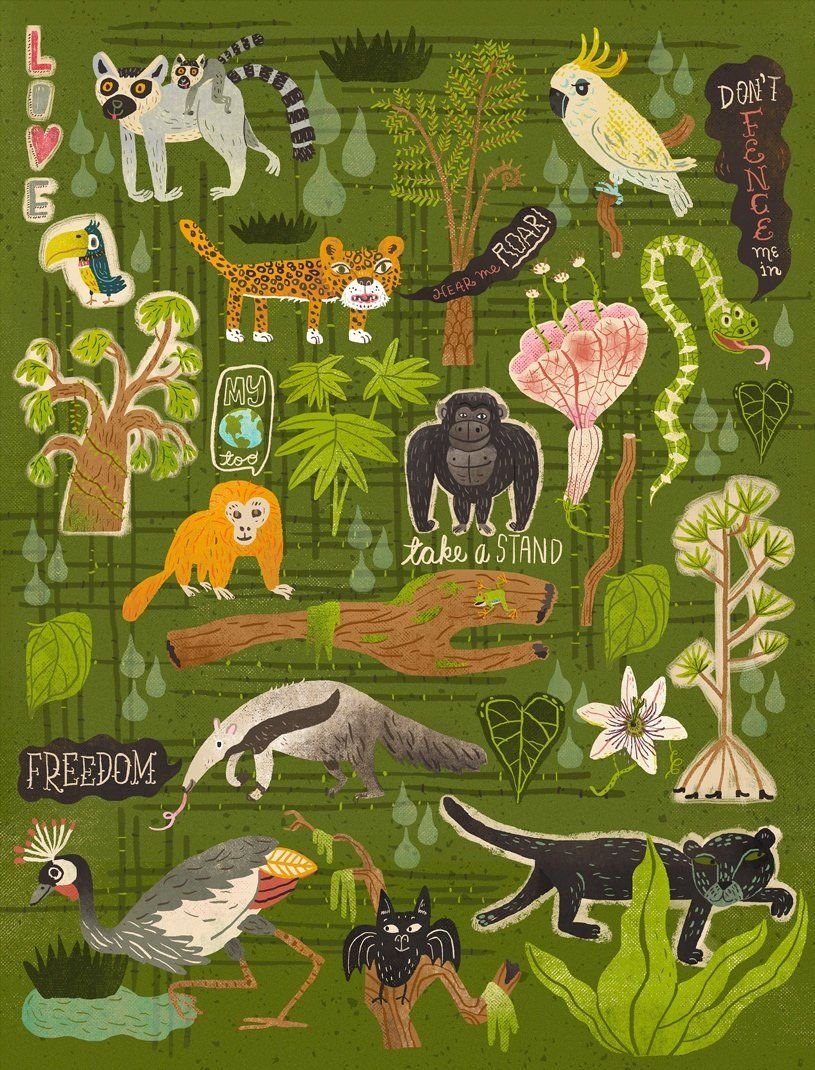 Плакаты с животными дизайнерские