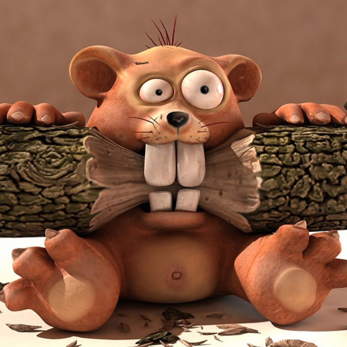 Выдра обнимает