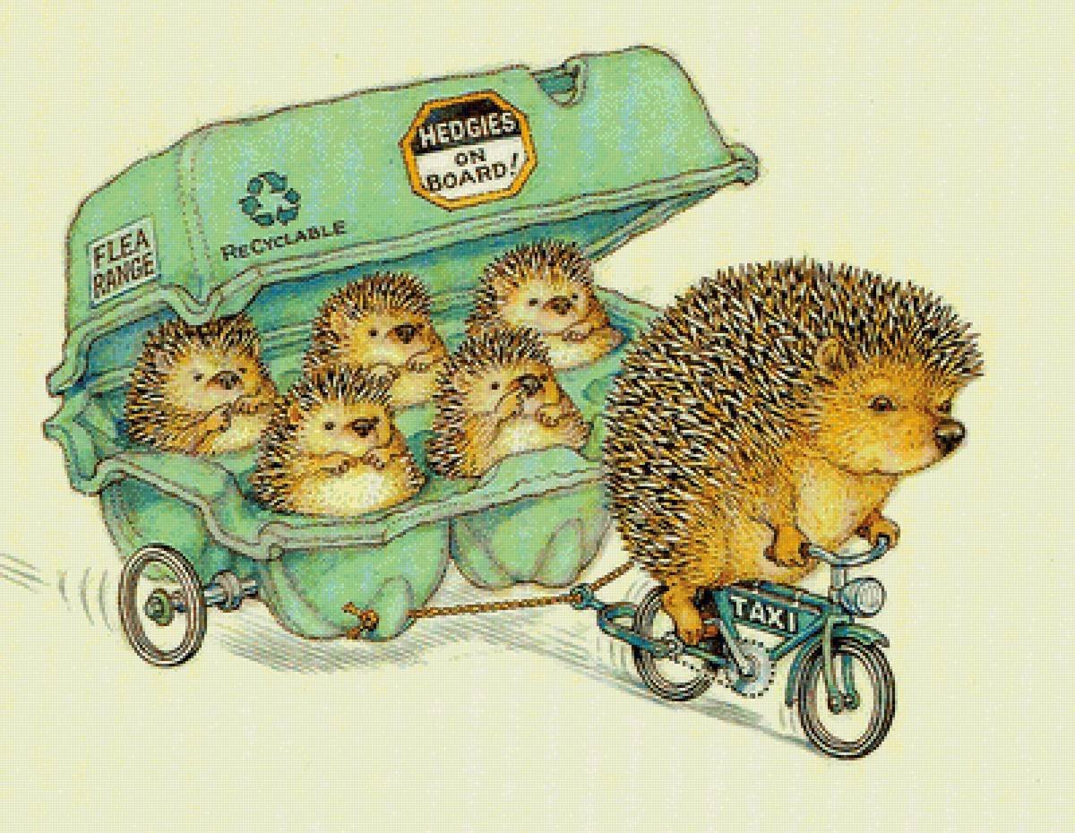 Ежик на мотоцикле