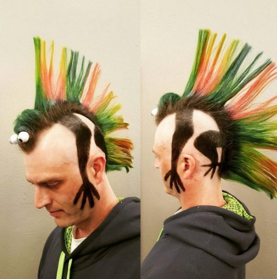 Панк с зеленым ирокезом