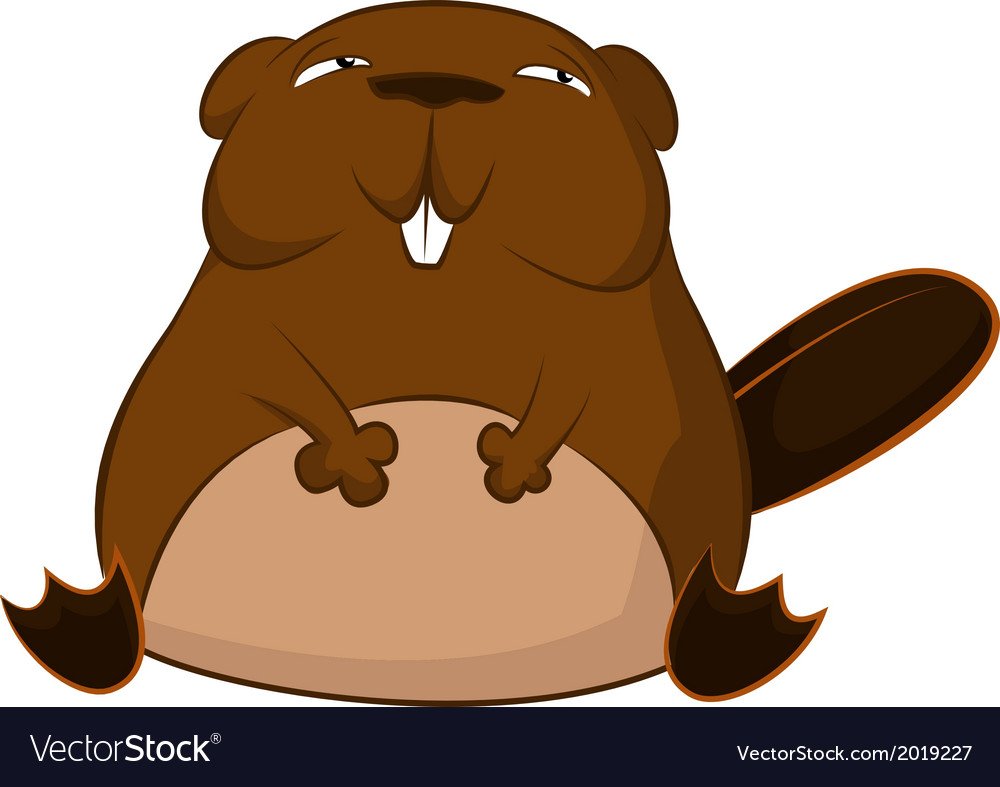 Бобёр в мультяшном стиле