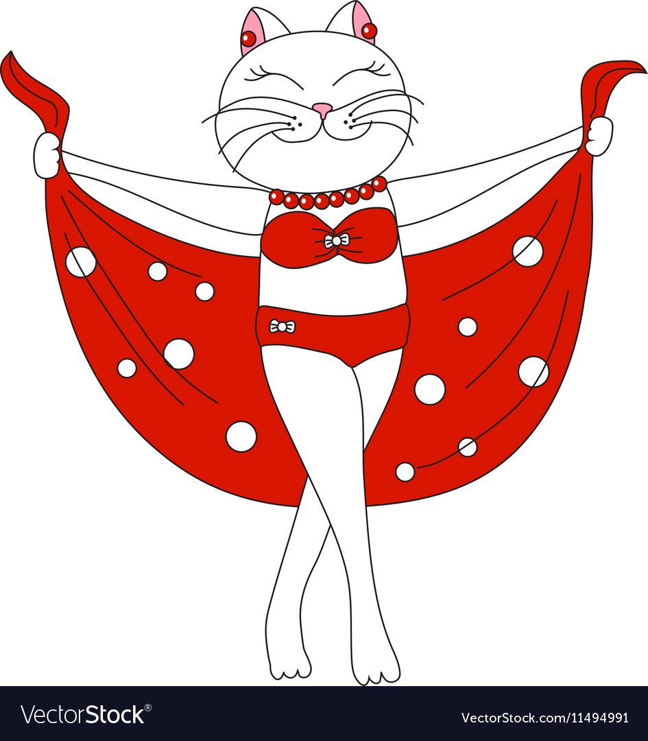 Кошечка в купальнике