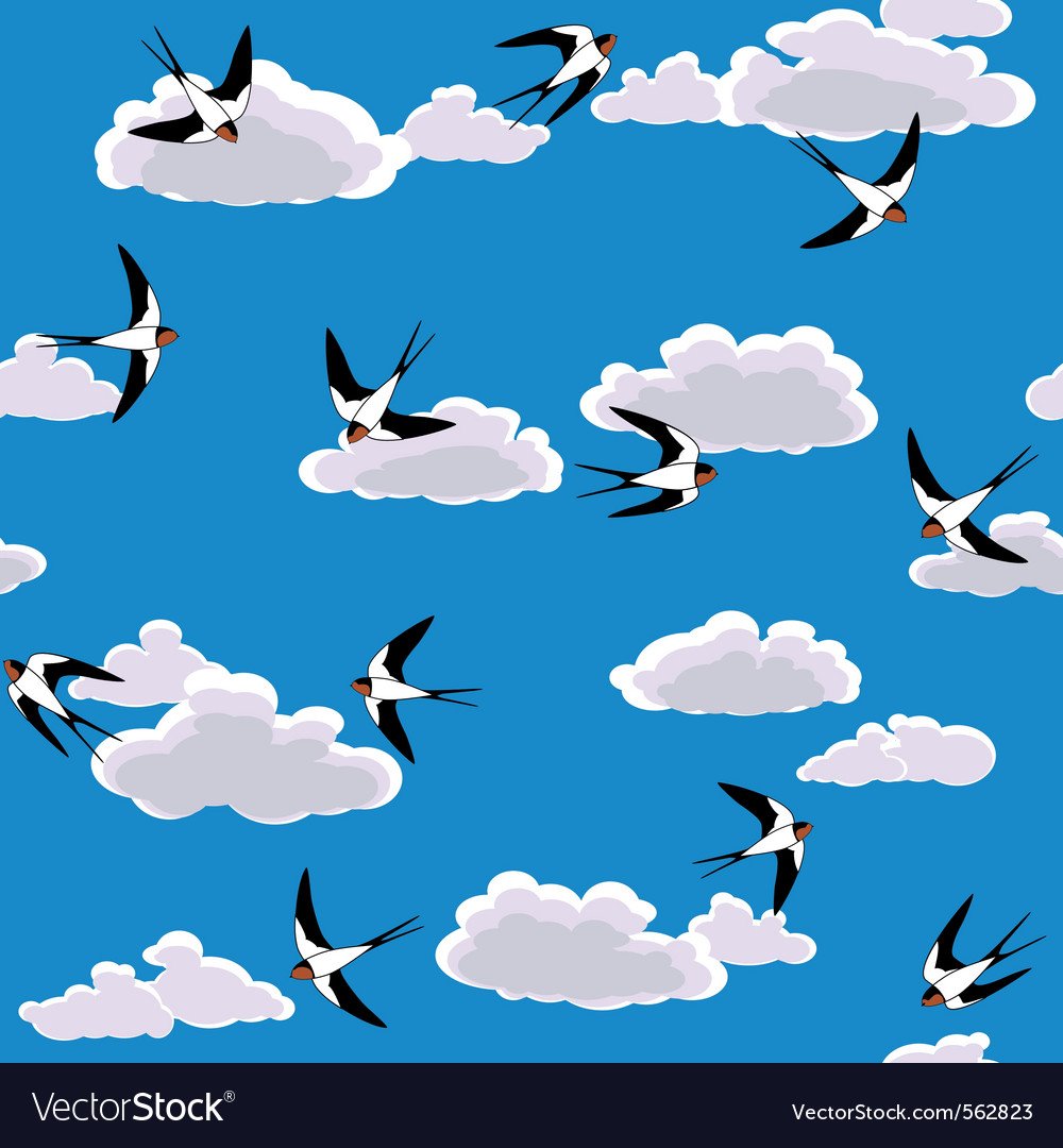 Ласточки в облаках