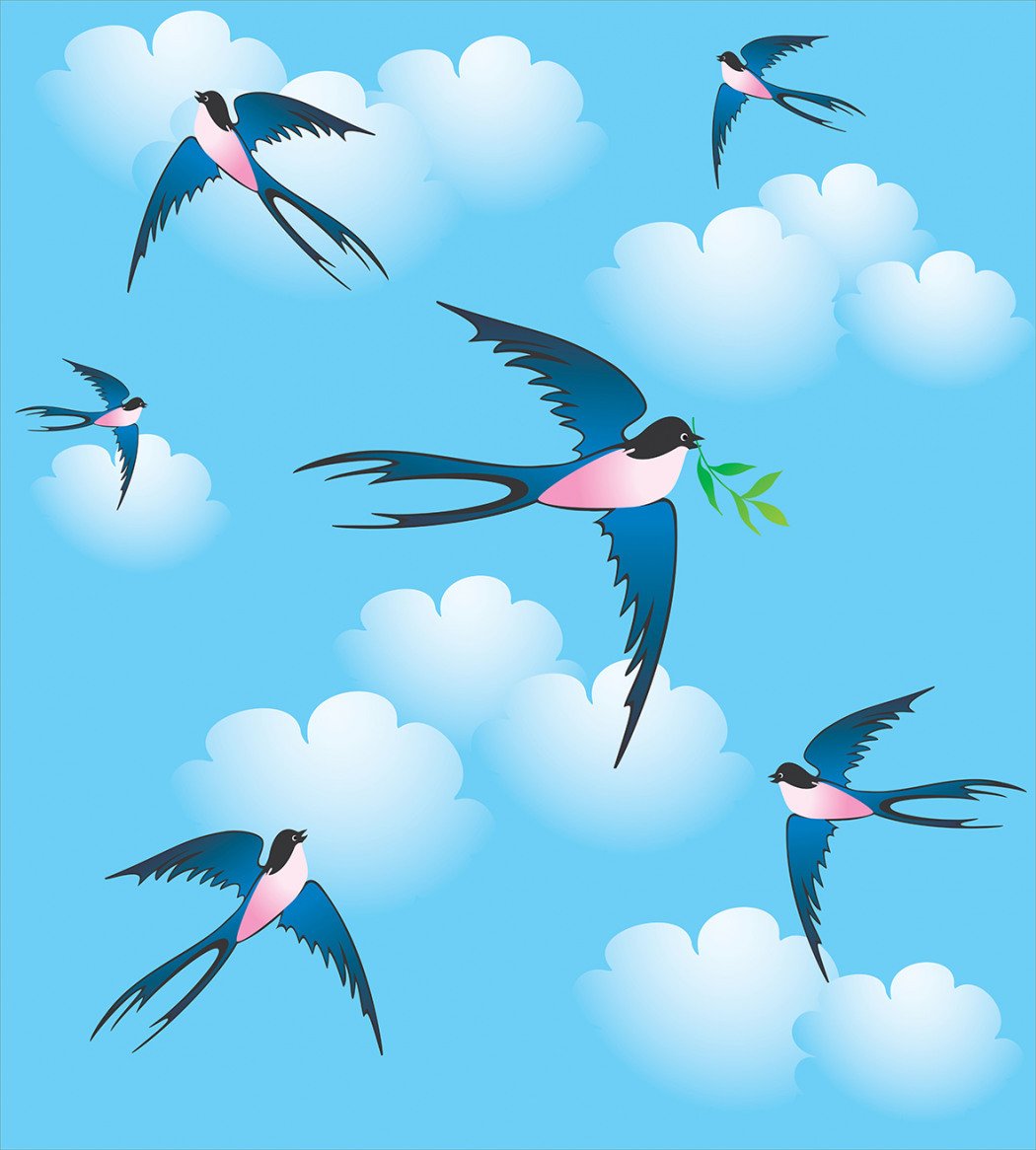 Детский фон Ласточка