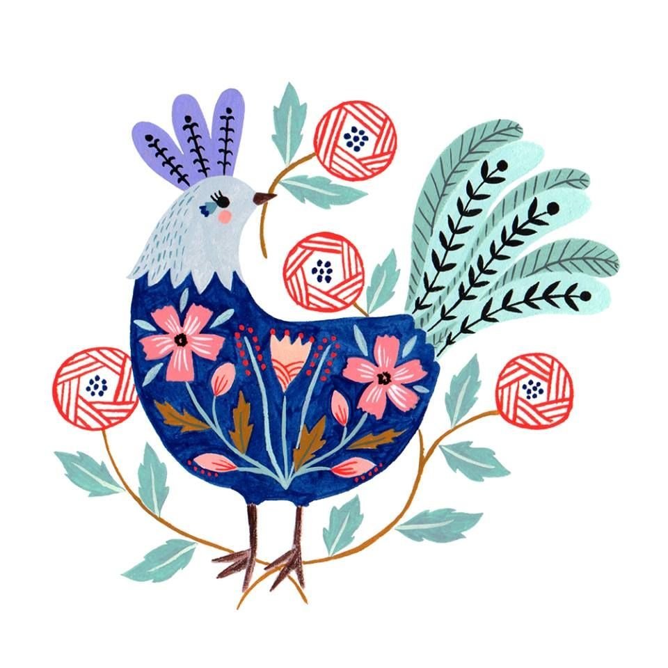 Декоративное рисование птиц