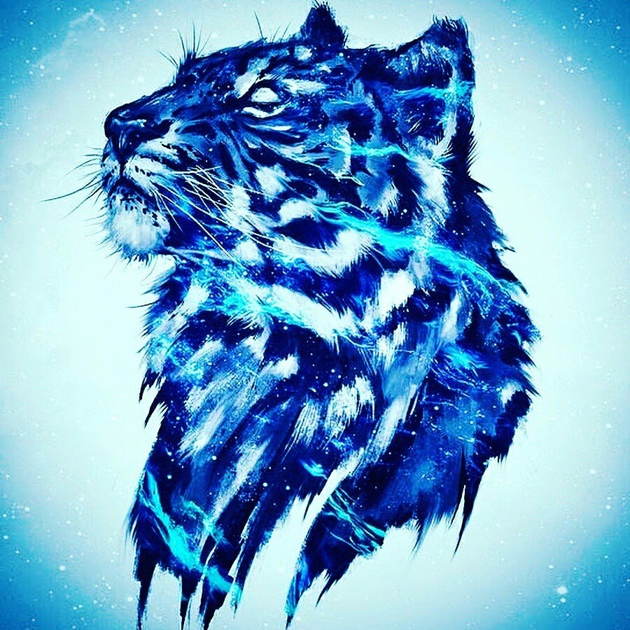 Синий тигр арт