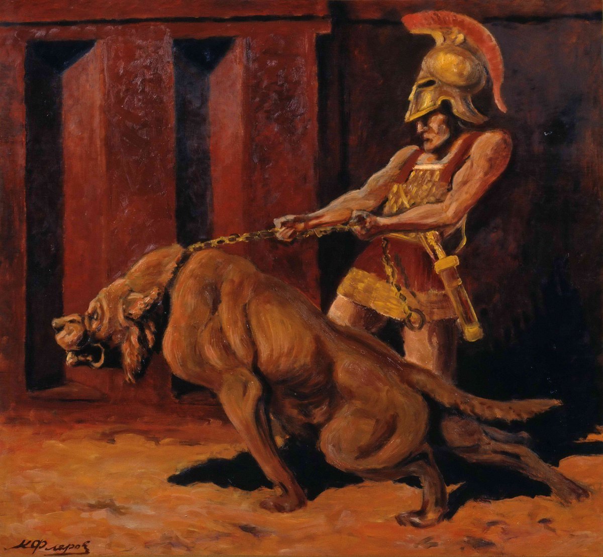 Древний Рим Гладиатор и Лев