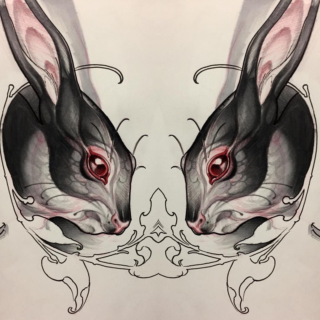 Черный кролик арт