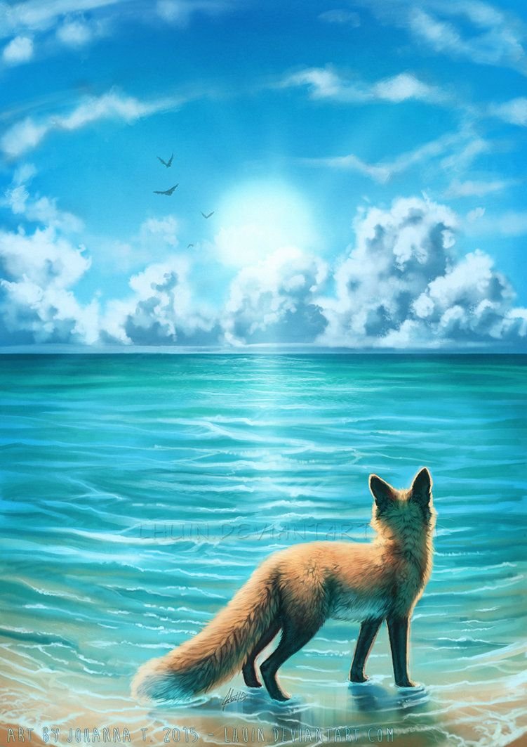 Лиса на море