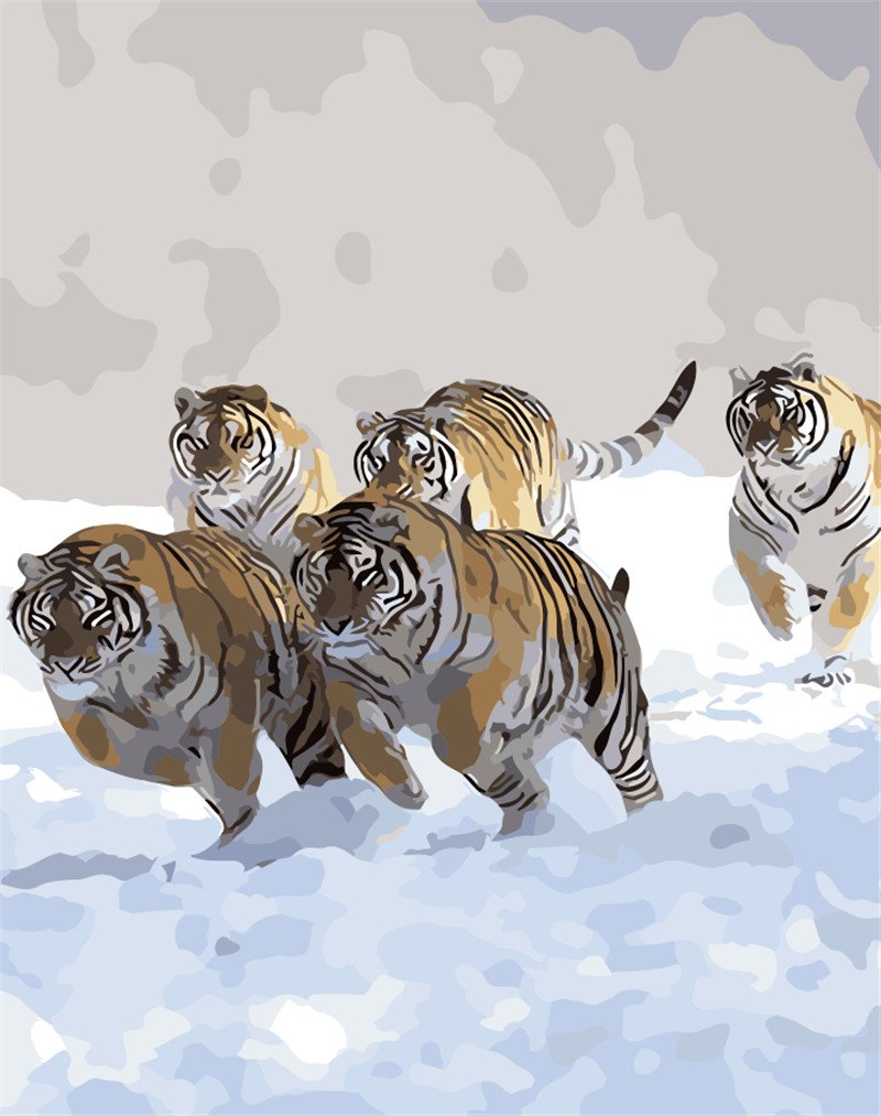 Амурский тигр самка с тигрятами