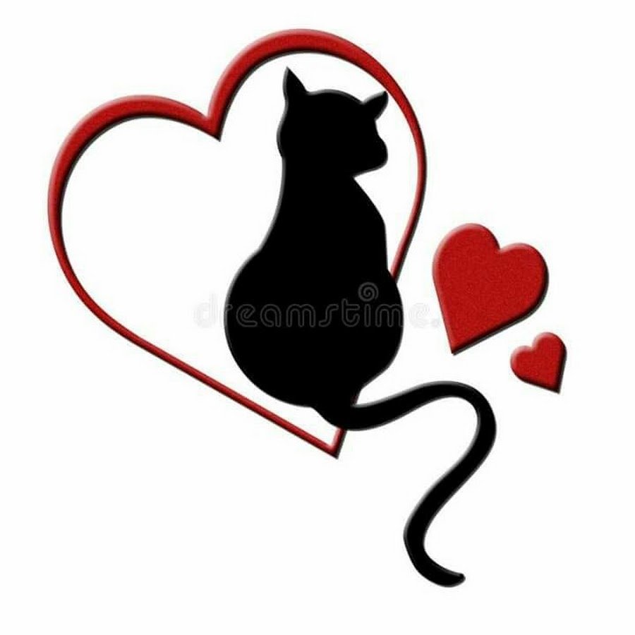 Милые котики с сердечками