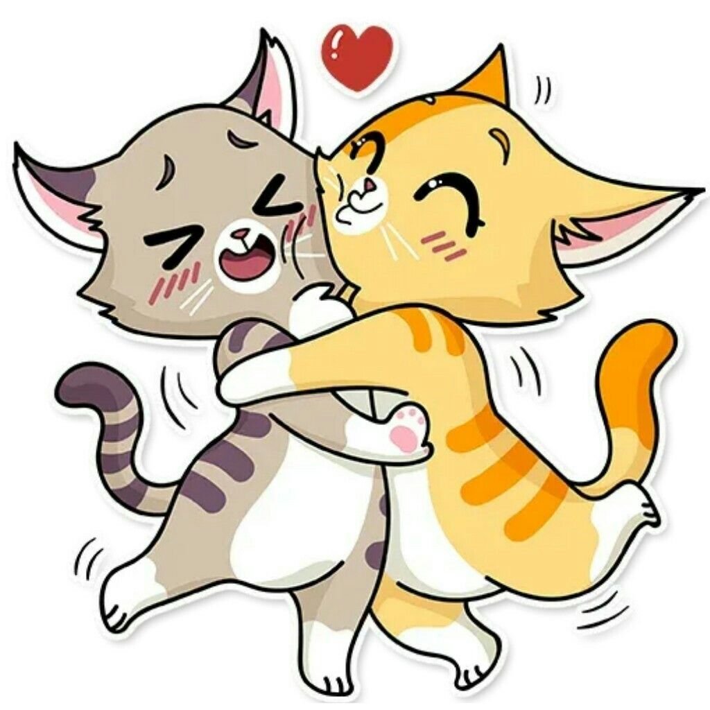 Мультяшки обнимаются