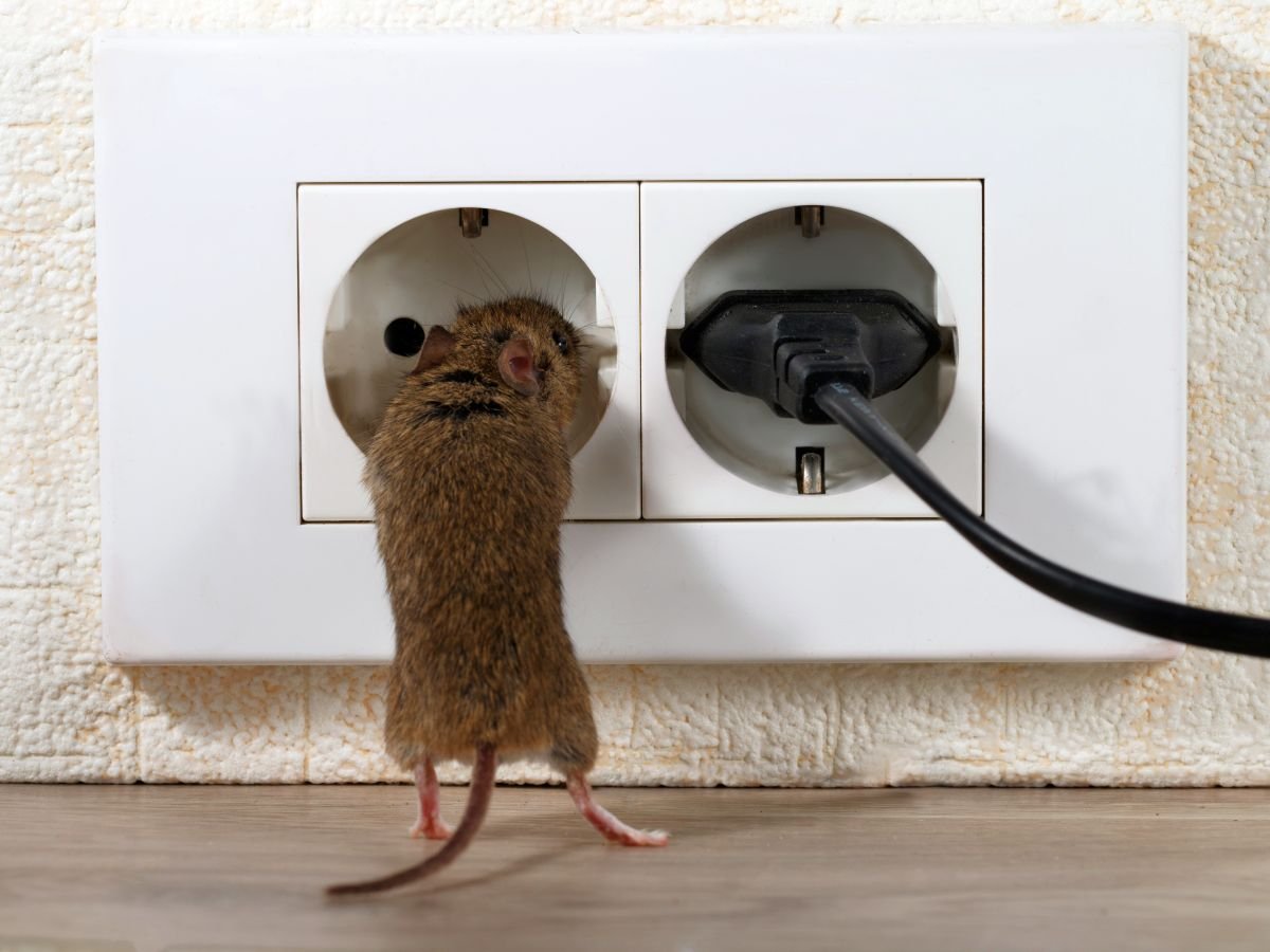 Мышь на белом фоне