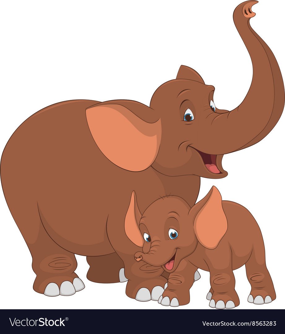 Слониха и Слоненок мультяшные