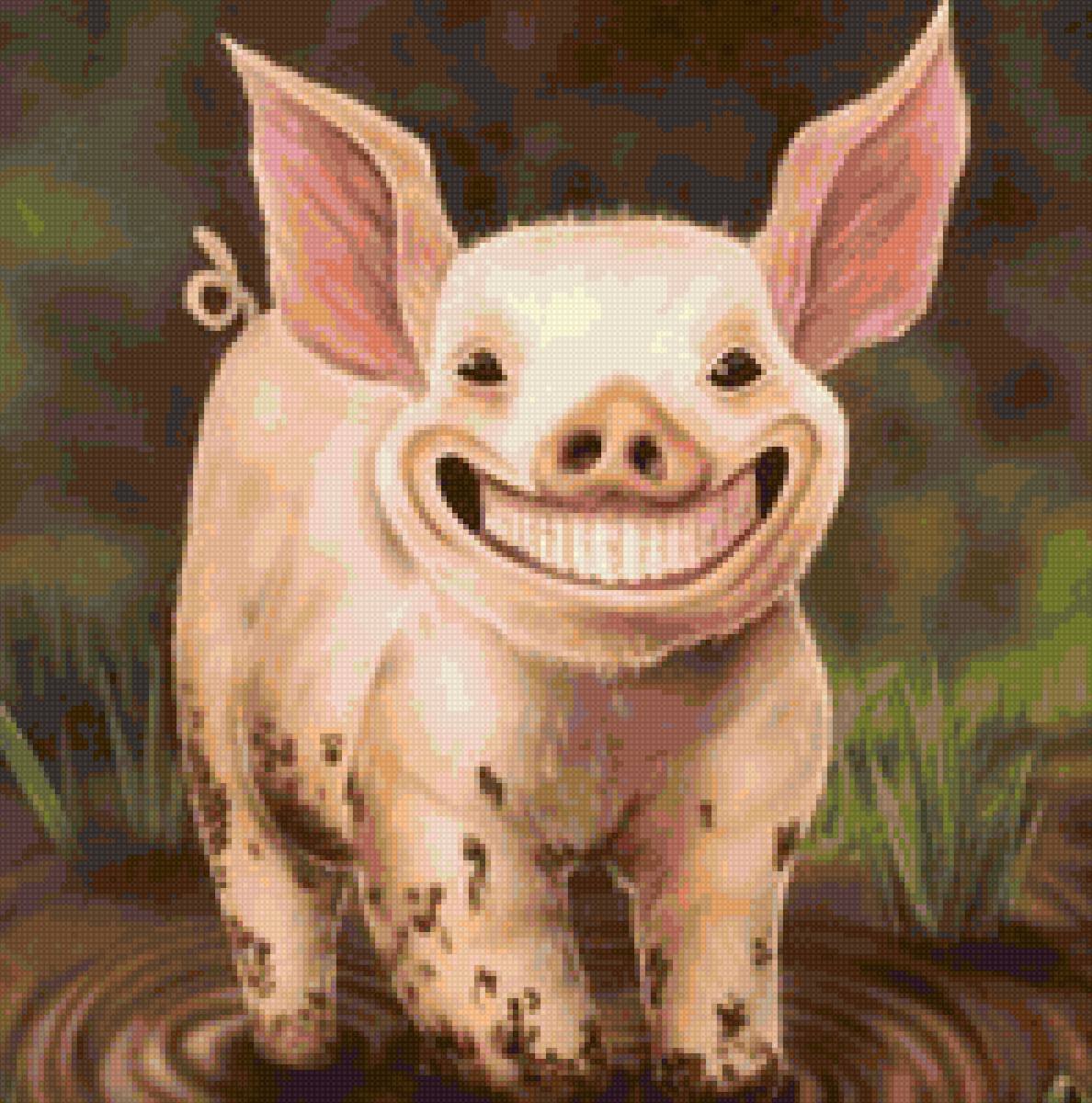 Свинья улыбается