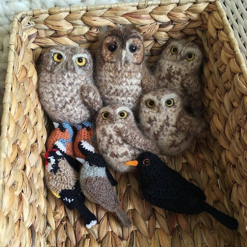 Вязаные птицы крючком