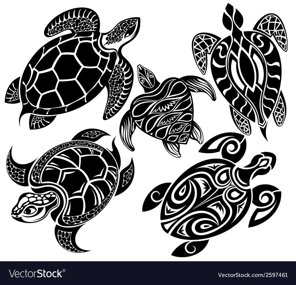 Стилизованные морские черепахи