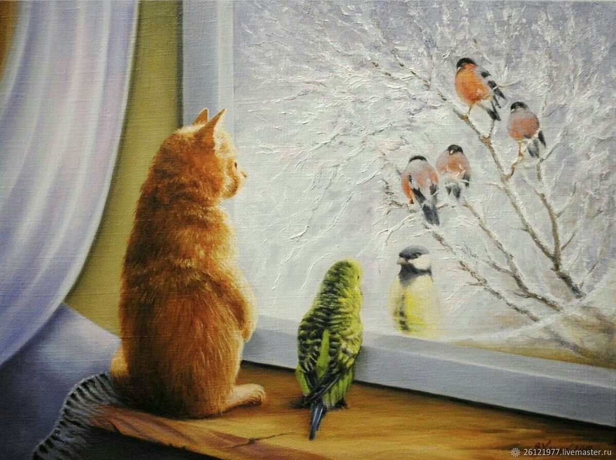 Художник Виктор хомяк коты