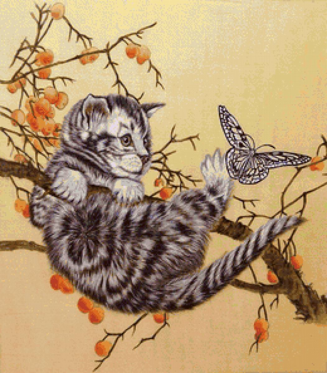 Китайская живопись гунби кошки