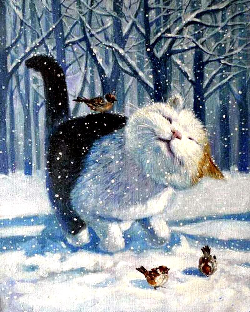 Кира Панина картины серия снежок