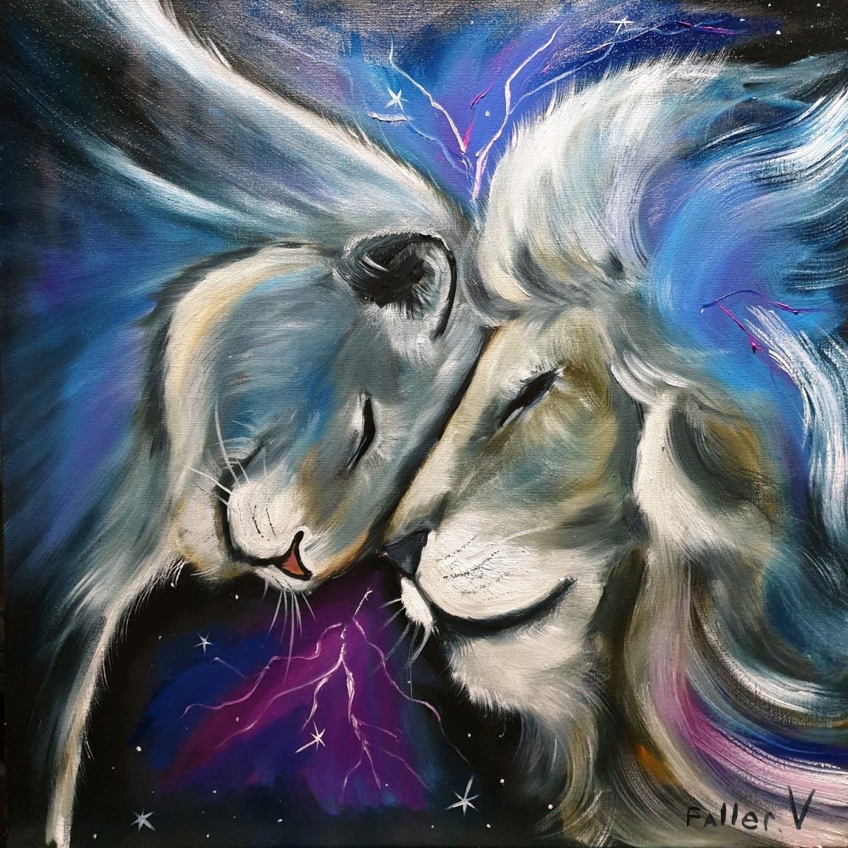 Львица акрилом