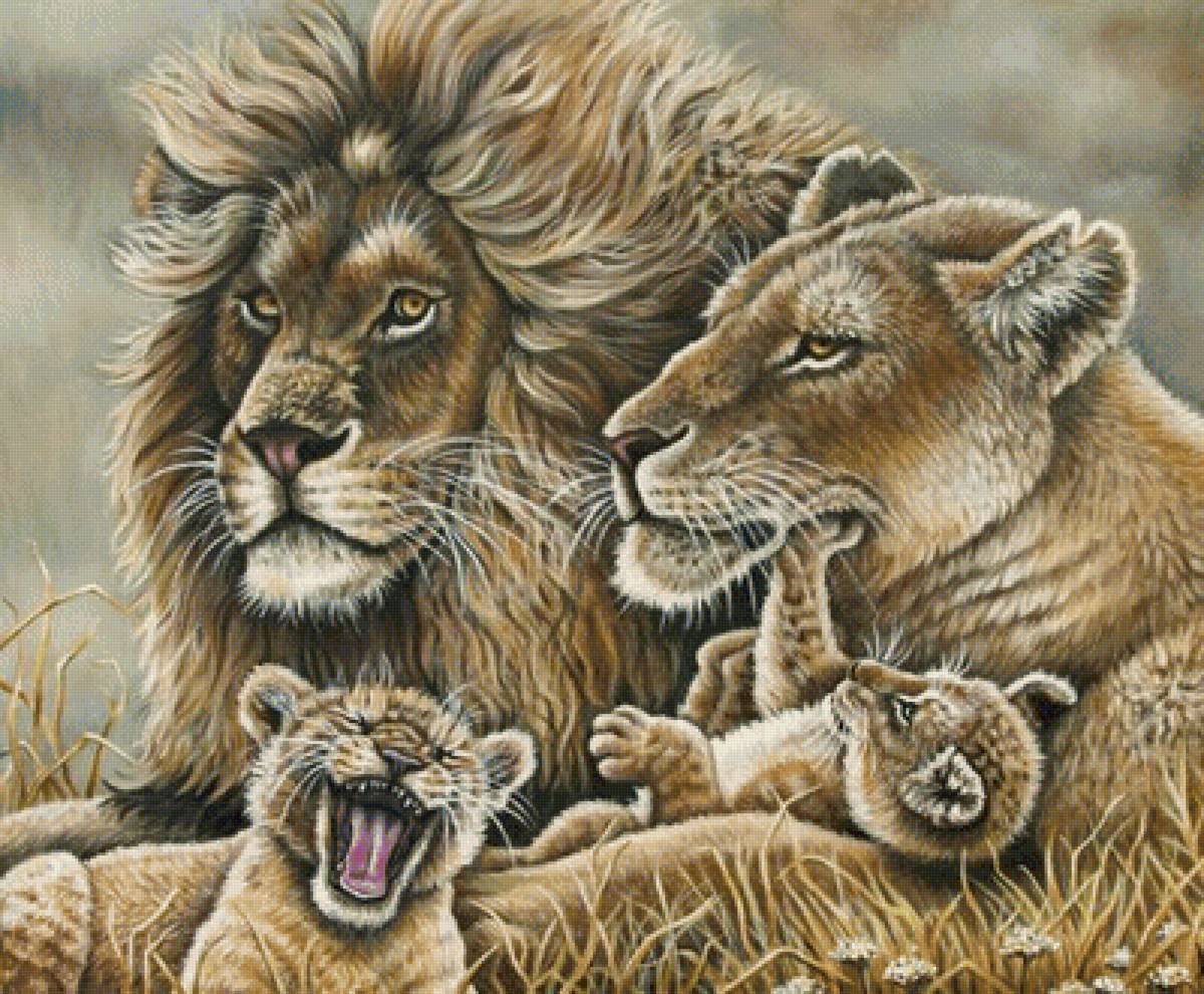 Львиный Прайд вышивка крестом