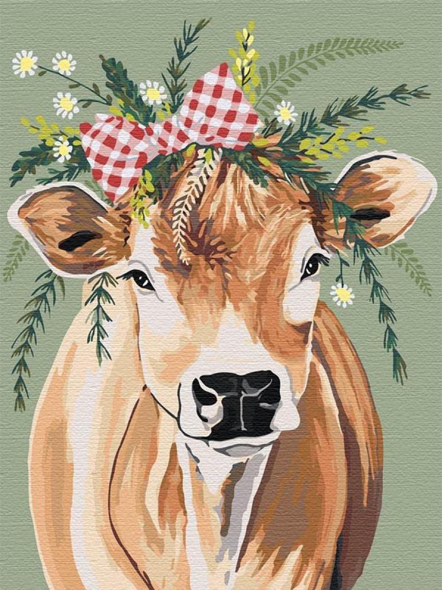 Корова в венке живопись